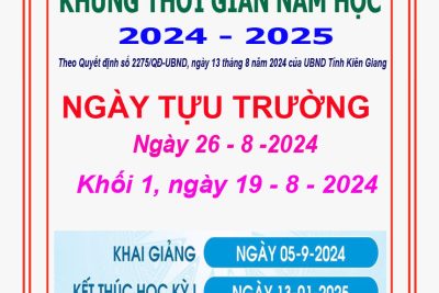 KHUNG THỜI GIAN NĂM HỌC 2024-2025